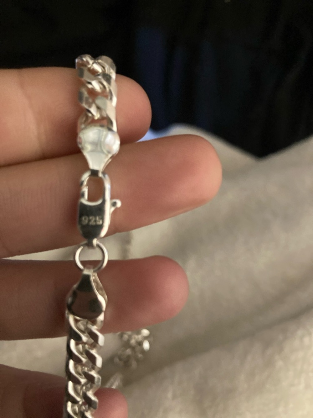 Sterling Silver Curb Chain Bracelet - Silver